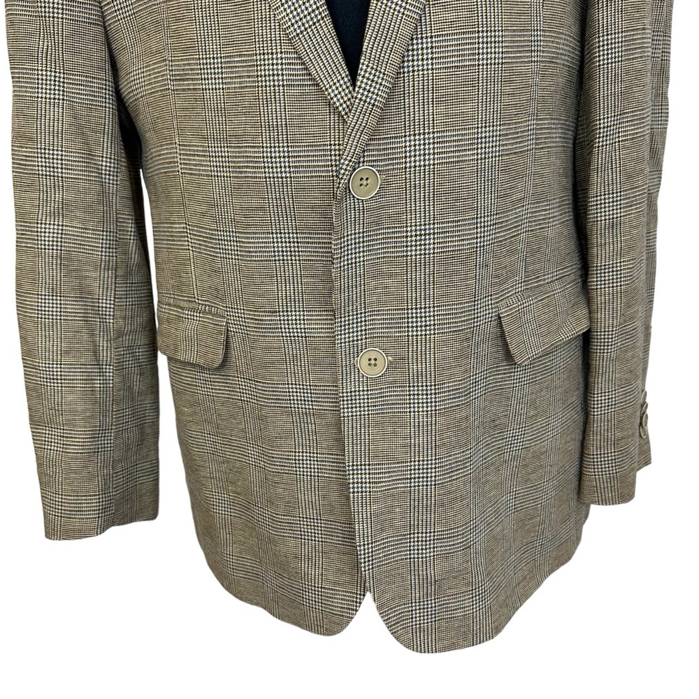Tommy Hilfiger Men’s Plaid Blazer Jacket Tan R42 - Picture 3 of 10